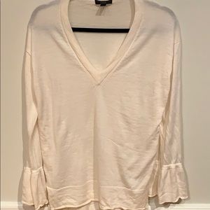 J crew v neck sweater with tie detail on cuff